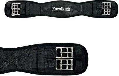 Kavalkade Klimatex Classic Elastischer Kurzgurt für Pferde in Schwarz mit Edelstahlbeschlägen – Bild 1 von 3