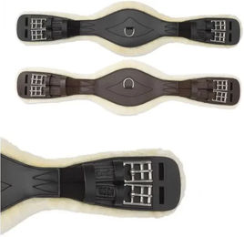 Kavalkade Kurzgurt aus geöltem Leder mit Kunstfell und Gummizug für Pferde – Bild 1 von 3