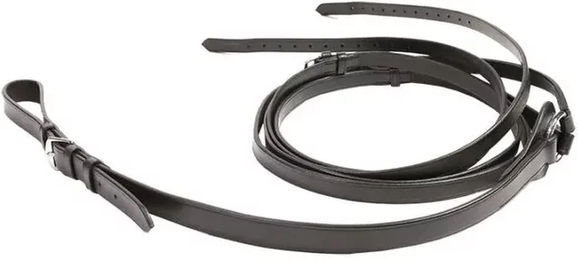 Kavalkade Leder Dreiecks- und Wienerzügel für Ponys in Schwarz – Bild 1 von 3