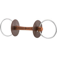 Produktbild von Kavalkade Ledergebiss für Pferde mit Ring und Wassertrense mit Lederstange in Beige oder Braun