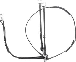 Produktbild von Kavalkade Martingal mit Ringen Solid aus Leder für Ponys in Schwarz oder Braun