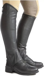 Produktbild von Kavalkade Mini-Chaps Combi Unisex Schwarz aus Leder und Kunstleder