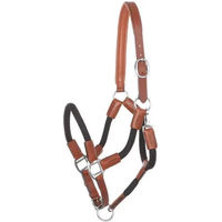 Produktbild von Kavalkade Seil-Halfter Cavo aus Leder in Cognac-Schwarz für Vollblut und VB