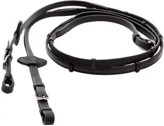 Kavalkade Softgrip Zügel für Ponys 16mm Schwarz Silber – Bild 1 von 3