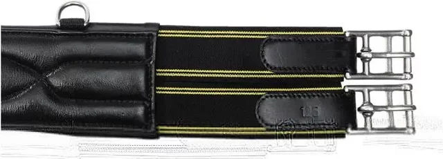 Kavalkade Softleder-Langgurt Classic Elastik in Schwarz mit Silberfarbenen Beschlägen – Bild 1 von 4