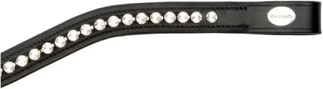 Kavalkade Stirnband Classic-Kandare für Warmblut in Schwarz mit weißen Steinen – Bild 1 von 3