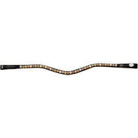 Produktbild von Kavalkade Stirnband Seasons Dreams BC2 aus Kunstleder für Warmblut in Schwarz Gold Weiß Bunt