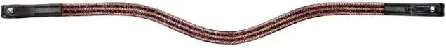 Kavalkade Stirnriemen mit Knopfverschluss für Vollblut in Schwarz und Bordeaux mit Steinen – Bild 1 von 3