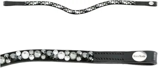 Produktbild von Kavalkade Stirnriemen Sparkle aus Leder in Schwarz für Vollblut