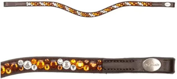 Kavalkade Stirnriemen Sparkle Braun mit braun-weißen Steinen – Bild 1 von 2