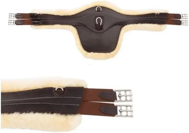 Kavalkade Stollenschutzgurt Excellence mit Lammfell und Elastikfunktion in Braun – Bild 1 von 10