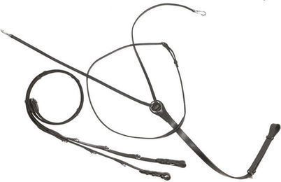 Kavalkade Thiedemann- und Köhler-Zügel aus Leder für Ponys in Schwarz – Bild 1 von 3
