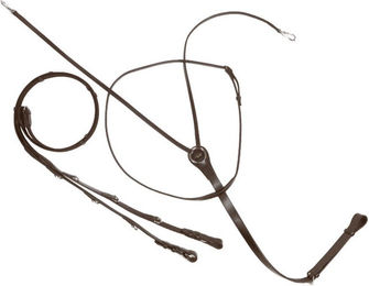 Kavalkade Thiedemannzügel aus Leder in Braun und Silber für Warmblut Pferde – Bild 1 von 1