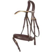 Produktbild von Kavalkade Trense Clinchesse aus Leder in Braun mit Messing für Warmblut Pferde Größe W
