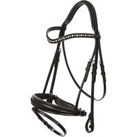 Produktbild von Kavalkade Trense Mia mit schwedischem Reithalfter aus Leder in Schwarz für Warmblut