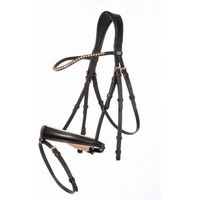 Produktbild von Kavalkade Trense Rose schwedische Kombination aus Leder für Warmblut in Schwarz und Rosa