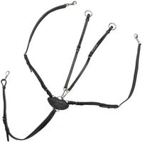 Produktbild von Kavalkade Vorderzeug V-Shape aus Leder in Schwarz-Silber