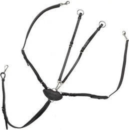 Kavalkade Vorderzeug V-Shape aus Leder in Schwarz und Silber – Bild 1 von 2