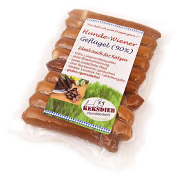 Keksdieb Hunde-Wiener Geflügel Belohnungssnack mit hohem Fleischanteil ohne Zucker 180 g - 180 g – Bild 1 von 2