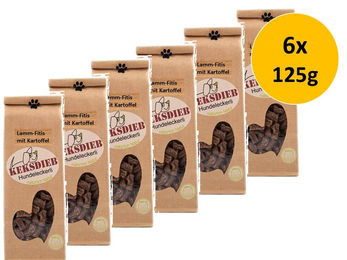 Produktbild von Keksdieb Hundesnack Lamm mit Kartoffel getreidefrei 6x 125g