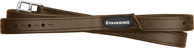 Kentaur Euroriding Steigbügelriemen aus Leder in Braun mit 130 cm Länge – Bild 1 von 2
