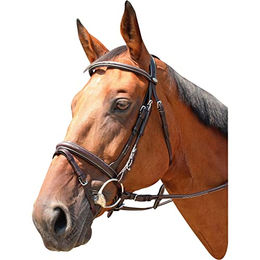 Produktbild von KenTaur Marysville Englischer Trensenzaum aus Leder für Warmblut in Schwarz/Silber
