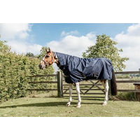 Produktbild von Kentucky All Weather Quick Dry Fleece Weidedecke für Pferde mit Halsteil Blau 125/175