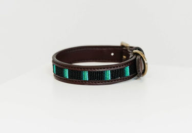 Kentucky Dogwear Halsband Pearls Blau aus Leder und Kunstleder Größe XXS – Bild 1 von 10