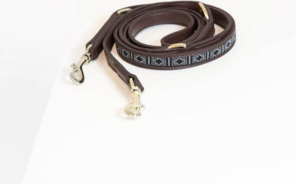 Kentucky Dogwear Handgemachte Hundeleine Pearls aus Kunstleder in Orange und Braun – Bild 1 von 2