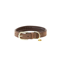 Produktbild von Kentucky Dogwear Hundehalsband Velvet Leather aus Kunstleder Braun Größe L 62cm - 62 cm