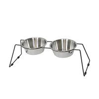 Produktbild von Kentucky Dogwear Komfort Futternapf aus Edelstahl in Schwarz und Silber Größe L