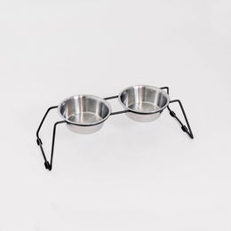 Produktbild von Kentucky Dogwear Komfort Futternapf Erhöhter Napf aus Edelstahl Blau Silber Größe S