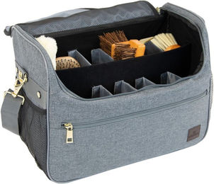 Kentucky Grooming Deluxe Putztasche Set aus Polyester in Schwarz und Grau – Bild 1 von 5