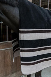 Kentucky Horsewear Abschwitzdecke Square Stripes Heavy Fleece Braun/Beige 210x200cm – Bild 1 von 7