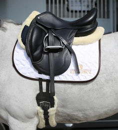 Kentucky Horsewear Absorb Springschabracke für Pferde in Weiß-Weiß-Braun aus Baumwolle – Bild 1 von 5