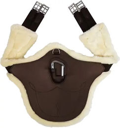 Kentucky Horsewear Anatomischer Stollengurt aus Kunstleder mit Lammfell Braun – Bild 1 von 2