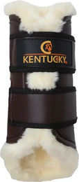 Kentucky Horsewear Arbeitsdressurgamaschen für Pferde aus Kunstleder in Braun – Bild 1 von 5