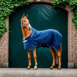 Kentucky Horsewear Autumn Cooler Abschwitzdecke aus Fleece in Blau – Bild 1 von 3
