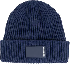Kentucky Horsewear Beanie Unisex Mütze mit gummiertem Logo Blau Einheitsgröße – Bild 1 von 5