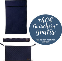 Kentucky Horsewear Boxenwandvorhang mit Boxentürvorhang und Kopfschutz navy – Bild 1 von 1