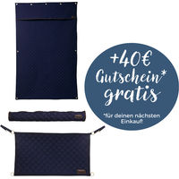 Produktbild von Kentucky Horsewear Boxenwandvorhang mit Boxentürvorhang und Kopfschutz navy