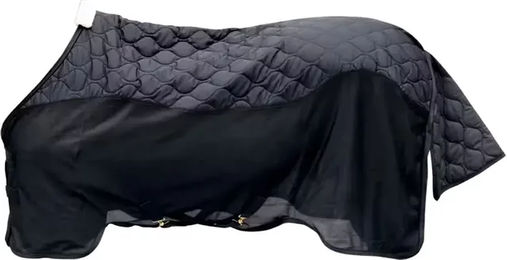 Kentucky Horsewear Combo Cooler Transport- und Abschwitzdecke aus Fleece für Pferde Schwarz 160 cm - 160 cm – Bild 1 von 13