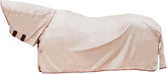 Kentucky Horsewear Comfort Classic Fliegendecke für Pferde mit Halsabdeckung und Bauchriemen in Beige – Bild 1 von 2