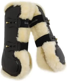 Kentucky Horsewear Compete 'n Wool Hartschalen-Gamaschen für Pferde Schwarz Fleece Größe M – Bild 1 von 4