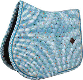 Produktbild von Kentucky Horsewear Dressur Schabracke Pied De Poule Velvet Blau für Vollblut