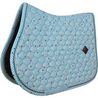 Produktbild von Kentucky Horsewear Dressur Schabracke Pied De Poule Velvet Blau für Vollblut