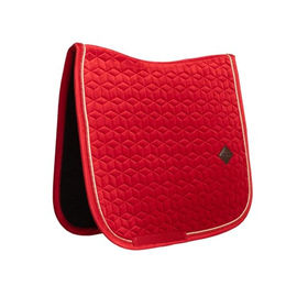 Kentucky Horsewear Dressurmatte Velvet in Rot mit Kunstleder – Bild 1 von 4