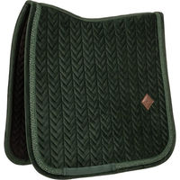 Produktbild von Kentucky Horsewear Dressurschabracke Velvet Fishbone Plaited Glitter Rope Dunkelgrün Full