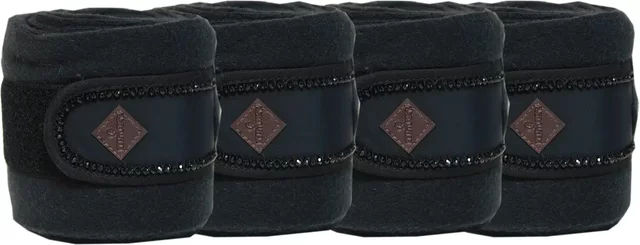 Kentucky Horsewear Fleecebandagen Pearls Schwarz für Warmblut – Bild 1 von 3