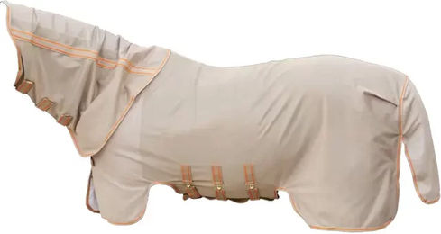 Kentucky Horsewear Fliegendecke Comfort mit Halsteil Beige/Orange Größe 125 – Bild 1 von 13